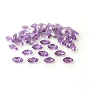 Améthyste naturelle certifiée Marquise pierres précieuses en vrac 4x8mm perles de pierre taillées en améthyste calibrées pour la fabrication de bagues et de bijoux - Product Image 6