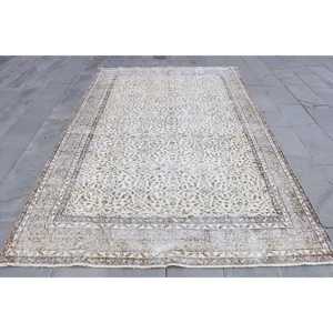 พรมตุรกีขนาดใหญ่ 6.3x10.2 ฟุต (191x310 ซม.) พรมลายจุดสีน้ำตาลวินเทจ - Product Image 1