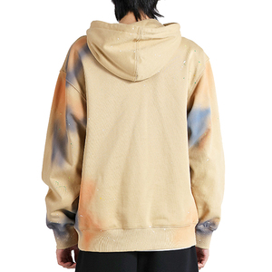 เสื้อฮู้ดสีเบจแบบยูนิเซ็กซ์ พิมพ์ลายสเปรย์ ทรงโอเวอร์ไซส์ ผ้าเฟรนช์เทอร์รี่ สวมใส่สบายๆ สำหรับฤดูใบไม้ร่วง ผลิตจากผ้าฝ้าย 100% กันลม - Product Image 2