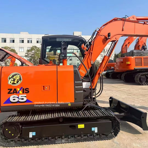 Mini-excavatrice Hitachi ZX65 d'occasion de haute qualité, 6 tonnes, machine à chenilles hydraulique, composants principaux : pompe à engrenages, roulement, Yanmar Japon - Product Image 2