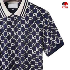 RYAN PRO GEAR Custom Polo Shirts Front Customized Logo Anti-Wrinkle Knitted <b>Viscose</b>/<b>Polyester</b> <b>Fabric</b> Half Sleeve OEM Service - Product Image 4