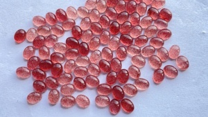 Natural <b>Strawberry</b> Quartz Oval Cabochon Gemstone 10x14mm Flat Back Loose Gemstones - Product Image 6