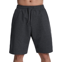 Pantalones cortos lisos de lana de algodón 100% para hombre, pantalones cortos de moda esenciales para hombre con cintura elástica, pantalones cortos holgados informales personalizados para hombre