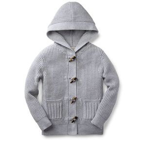 Sweat à capuche pour enfants de qualité supérieure, col rond, cardigan, pur coton, confortable, épais, broderie d'hiver, anti-boulochage, respirant, écologique - Product Image 3