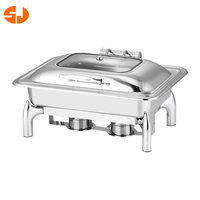Piring Chafing prasmanan Stainless Steel, isolasi komersial, pemanas makanan prasmanan Hotel penghangat