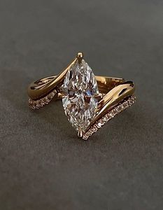 Anillo de Lujo para Mujer con Diamante Verde Esmeralda Cultivado en Laboratorio, Chapado en Oro de 18K, Certificado IGI, Corte Brillante, Joyería de Moda - Product Image 2