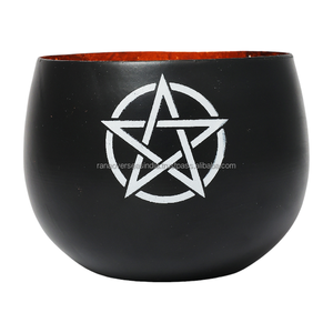 Support votif en métal de fer de conception de pentacle en gros écologique avec la bougie dans le ton noir et blanc à un prix abordable - Product Image 5