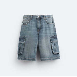 Shorts cargo en velours côtelé vintage pour hommes, taille élastique, coupe ample, surdimensionné, bermuda 100% coton, écologique, respirant - Product Image 5