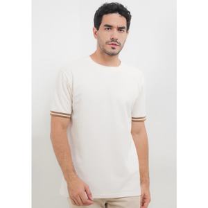 Camiseta de cuello redondo de algodón 100% de gran tamaño de lujo para hombre, patrón sólido para una ropa de verano perfecta - Product Image 5
