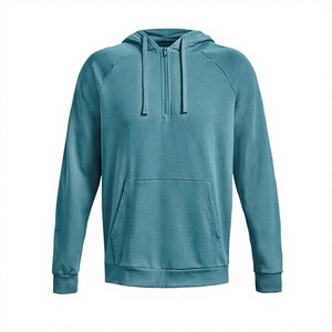 Veste à capuche unisexe à col zippé - Coton/Fibre de bambou, tissu éponge sans armature, couleur unie, mi-longue, respirante, hiver, 400 g/m² - Product Image 1