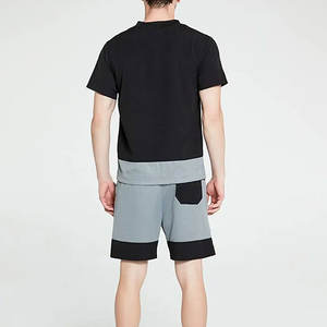 Logo personnalisé qualité hommes t-shirt short ensemble vêtements de sport de printemps polyester/coton respirant course haute rue streetwear personnalisé - Product Image 4