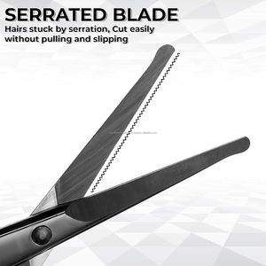 Tijeras para Barba con Hoja Dentada Negra, Venta al por Mayor, Marca Privada OEM, Tijeras para Recortar Barba y Vello Nasal, Punta Redonda con Estuche de Cuero PU - Product Image 4