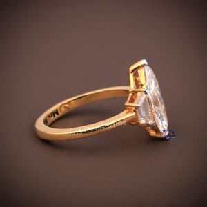 À la mode Vente Chaude 14KT Or Jaune Marquise Coupe VVS Moissanite Diamant Bague De Mariage Bijoux De Mode Pour Les Femmes - Product Image 6