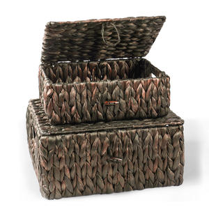 Conteneur en jacinthe d'eau au prix le plus bas à vendre, boîtes en fibres naturelles, boîtes tressées à la main - Product Image 3