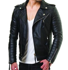 แจ็กเก็ตหนังแท้สำหรับผู้ชายแจ็คเก็ตหนังแท้สไตล์ใหม่สำหรับนักขี่จักรยาน - Product Image 2