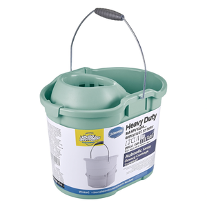Heavy Duty 16L <b>Mop</b> <b>Bucket</b> with Wringer AURORA Sage Steel <b>and</b> Plastic Outdoor Cleaning <b>Bucket</b> with Handle - Product Image 2