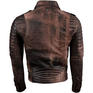 Men's Soft Touch <b>Brown</b> <b>Leather</b> <b>Jacket</b> Stand Collar Premium Quality Custom Colors Zipper Closure High Street Style Front Winter - Product Image 5