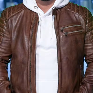 Veste en cuir véritable Nouveau 2024 Veste en peau d'agneau ou en cuir synthétique 2024 Unisexe Plus Size Customised Logo Leather Biker Jacket - Product Image 1