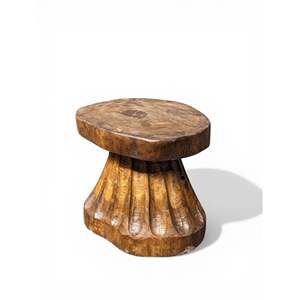 Naga Tribal Solid Wood <b>Stool</b> Handmade Traditional Rustic <b>Ottoman</b> with Tufting Stackable for Seating in Bedroom or Hospital - Product Image 5