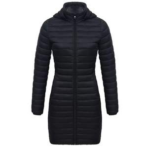 Chaqueta acolchada larga para mujer con capucha, cálida, ligera para invierno, para la temporada de otoño e invierno, Chaqueta larga de plumón - Product Image 2