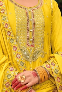 Latest Hevey Chinon Embroidered Salwar Kameez Ready-Made Front and Back Work Collection for Adults Parties - Product Image 2