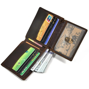 <b>Men's</b> Genuine Leather Slim <b>Wallet</b> With Striped Lining Fold Closure Card Holder Short Length Minimalist Design - Product Image 6