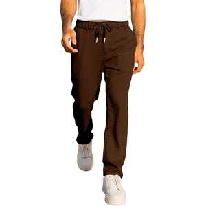<b>Mens</b> Linen Casual Drawstring Pants Elastic Waist Beach <b>Trousers</b> with Pockets Colored Wash Pattern <b>Summer</b> Wear - Product Image 6