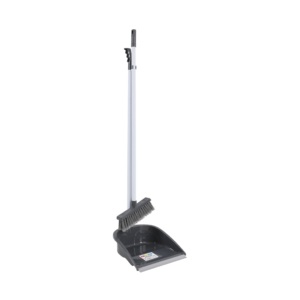 Juego de recogedor y cepillo de cerdas suaves con mango largo y duradero, escoba manual de plástico para limpieza de suelos - Product Image 1