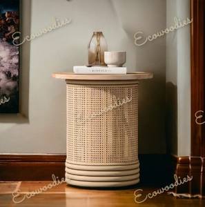 โต๊ะยืนข้างโต๊ะกาแฟทำจากไม้ไผ่สานทรงกลมเฟอร์นิเจอร์ห้องนั่งเล่นตามสั่งโต๊ะข้างสวนลานร้านอาหาร - Product Image 5