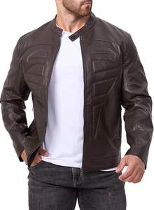 Vestes en cuir pour motards en gros avec logo personnalisé OEM/ODM, vestes de moto en cuir véritable, manteaux de conduite de mode résistants - Product Image 5