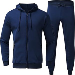 Sweat-shirt à capuche zippé pour hommes ensemble de 2 pièces vente en gros de tenues athlétiques de jogging à manches longues pour l'hiver avec logo - Product Image 1
