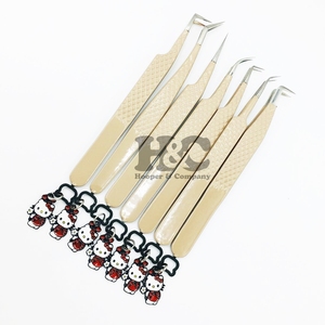 Pince à épiler visage d'ours pince à cils beige avec une forte adhérence testée à la main durable et antidérapante logo personnalisable vison - Product Image 1