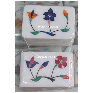 กล่องของขวัญเครื่องประดับฝังทรงสี่เหลี่ยมขนาดเล็กลายหินอ่อนสีขาวพร้อมการตกแต่งที่ดีที่สุดสำหรับงานแต่งงานและธุรกิจ - Product Image 1