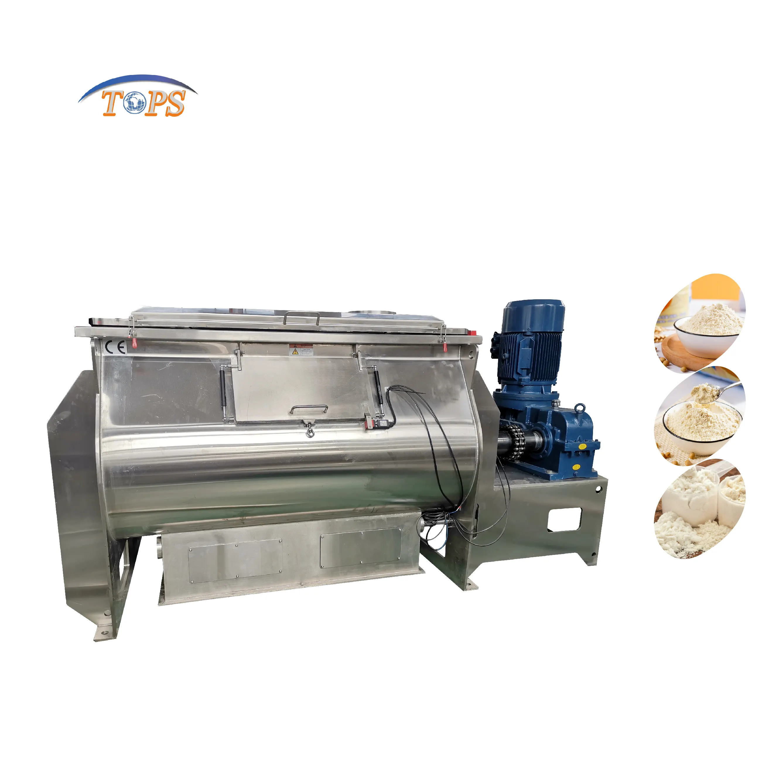 Máquina misturadora eficiente de farinha de arroz e gergelim com eixo duplo para arroz e batata