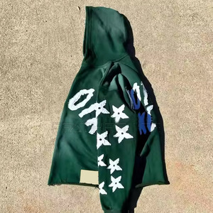 Prix bas meilleure vente en détresse broderie Hoodies sur mesure en détresse broderie Hoodies - Product Image 2