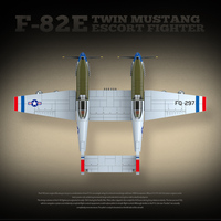 1107 Piezas, Avión de la Segunda Guerra Mundial, Avión de la Fuerza Aérea Estadounidense F-82E Twin Mustang, Avión de Combate, Bloques de Construcción