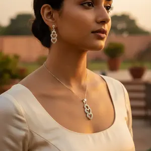 Ensemble de boucles d'oreilles pendantes en cristal plaqué or, en acier inoxydable, bijoux de mariée, diamant poire pour mariage, cadeau pour femme - Product Image 3