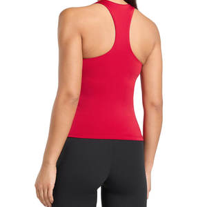 Débardeur élégant avec bretelles à dos nageur Haut sans manches ajusté avec mélange d'élasthanne Débardeur de gymnastique à compression pour femmes - Product Image 2