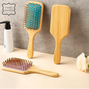 Hot Selling Custom Logo Eco-friendly Bamboo Comb Paddle Scalp Dryer Massage <b>Hair</b> Detangling <b>Brush</b> Bamboo <b>Hair</b> <b>Brush</b> - Product Image 2
