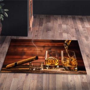 Alfombra de whisky y cigarros, tapete masculino para bar, alfombra digitalmente impresa para la cueva del hombre, alfombra delgada no tejida - Product Image 1