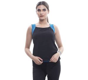 100% tela de algodón orgánico negro Yoga Top contraste Banda Azul espalda Fitness ropa deportiva niñas adultos estilo femenino a la venta - Product Image 1