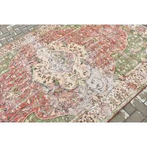 Alfombra Turca Vintage, Alfombra Grande de 6x9.9 pies, Alfombra de Lana con Diseño de Plantas y Árboles Rojos y Verdes - Product Image 5