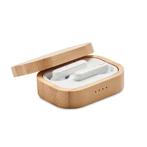 ชุดของขวัญหูฟังไร้สาย TWS รุ่น Jazz Bamboo เป็นมิตรกับสิ่งแวดล้อม สะดวกสบายและมีสไตล์ - Product Image 1