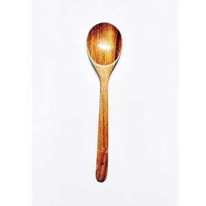 Cuillère de cuisine classique en bois écologique vietnamienne avec finition miroir, manche long, forme cœur - pour cadeaux promotionnels - Product Image 1