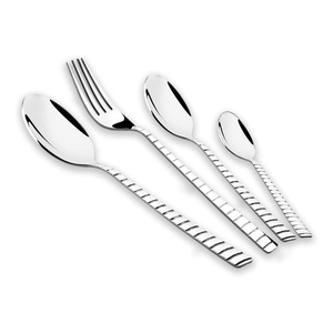 Satin-finished Cutlery Sleek Handle Corrosion Resistant Cutlery Flatware <b>Set</b> Available New Arrival Coating Mirrored Steel - Product Image 3