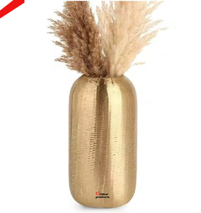golden finished metal stainless steel <b>indoor</b> outdoor decor flower vase for hotel restaurant and <b>bar</b> - Product Image 2