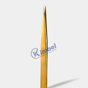 Pince à épiler incurvée pour extension de cils en forme de F à prise parfaite couleur or personnalisée professionnelle de marque privée - Product Image 3