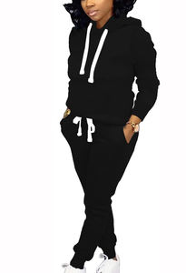 2025 nueva llegada chándal estampado para mujer transpirable 100% algodón de talla grande ropa de calle para adultos Color liso - Product Image 3