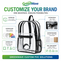 Mochila Personalizada de PVC de 15L con Cierre, Resistente al Agua, Duradera, Ecológica, Reciclable, Cómoda, para Niños Escolares