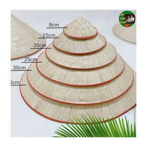 Chapeau conique vietnamien fait à la main Non La, feuille de bambou, artisanat traditionnel, petits chapeaux coniques - Chapeaux coniques en feuille de palmier - Product Image 4